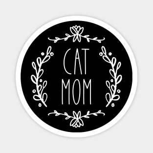 Cat Mom | Ornate | White Magnet